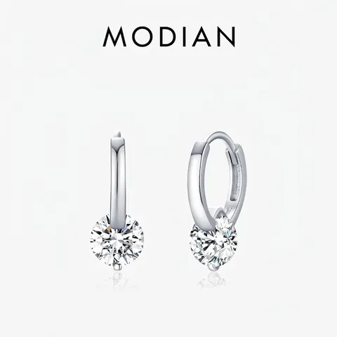 Pendientes De Aro De Moissanita Para Mujer Minimalistas Color D VVS1 Corte Redondo 925 Sterling Silver Earring Post Joyas