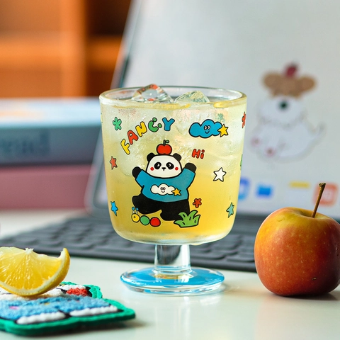 Simpatici Bicchieri Da Vino In Vetro Cartone Animato Calici A Stelo Corto Kawaii Tazze Da Succo Regalo Per Donne