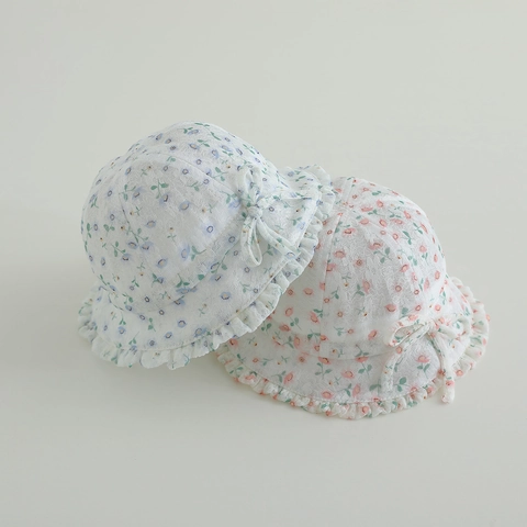 Baby Mädchen Sonnenhut Spitze Floral Fischerhut Mit Schleife Rüschenrand Sommer Strand Eimer Hut