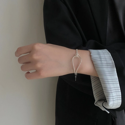 925 Sterling Silber Knoten Armband Für Frauen Geometrische Spleißen Kette Schmuck Mit Verstellbarem Verschluss