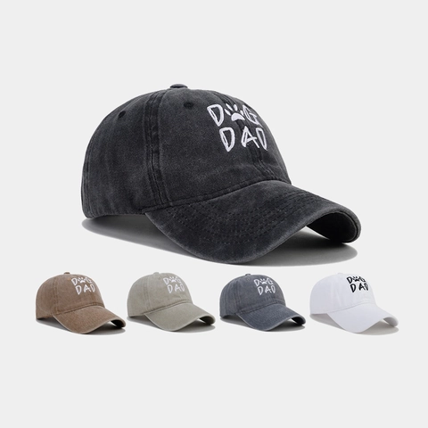 Cappello Da Baseball Dog Dad Cotone Lavato Vintage Dad Hat Per Uomini Amanti Dei Cani Ricamo Zampa Regolabile