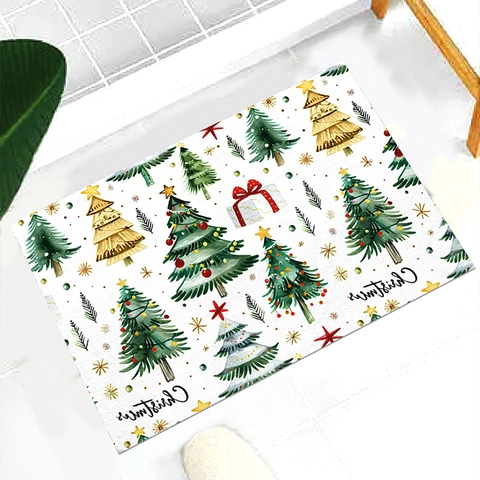 Tappetino Natale Capodanno Antiscivolo Assorbente Reclon Tappeto Lavabile Ingresso Interno Casa Decorativo Festività