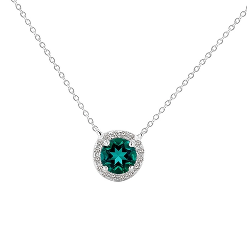 Ronde Halo Hanger Ketting S925 Sterling Zilver Laboratorium Smaragd Moissanit Elegante Sleutelbeen Ketting Voor Dames Sieraden Cadeau