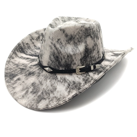 Chapeau De Cow-Boy Western Peau De Serpent Bord Large Daim Rétro Boucle Métallique Rivet Bande Cuir Ethnique Unisexe