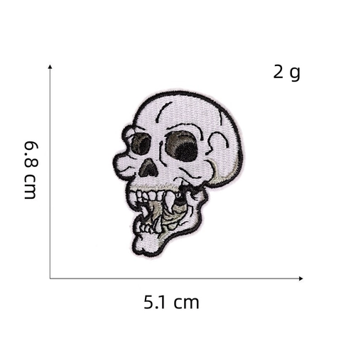 Skull Embroidery Patches Punk Gothic Skeleton Iron On Sew On Applique For Clothes Jackets Hats DIY Decoration
