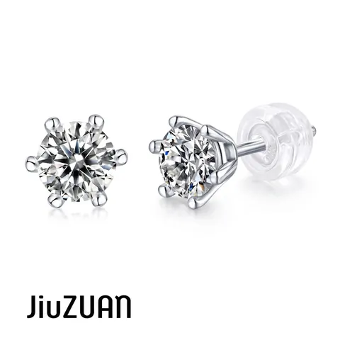Orecchini A Lobo In Moissanite Argento Sterling 925 Sei Griffe Taglio Brillante Matrimonio Gioielli Di Lusso Per Donne