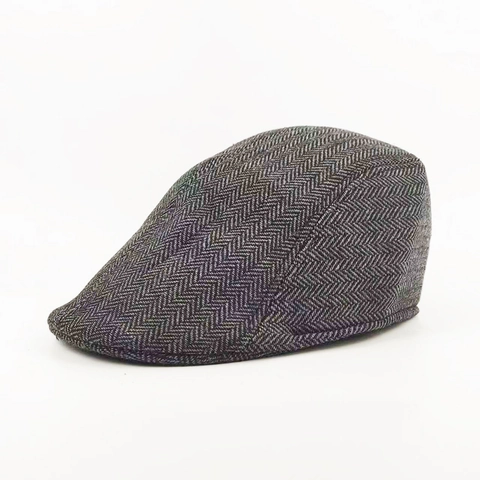 Coppola Da Uomo Motivo A Spina Di Pesce Tweed Berretto Piatto Stile Britannico Retro Cappello Invernale Caldo