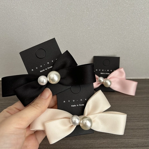 Fermaglio Per Capelli Con Fiocco In Raso Vintage Con Künstliche Perle Sintetiche Elegante Molletta Francese Per Donna Stile Dolce