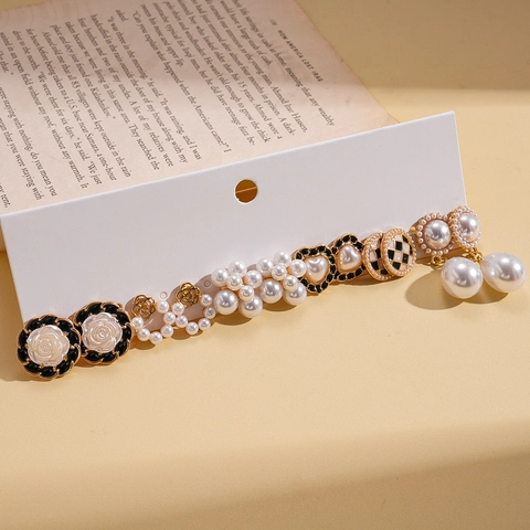Orecchini A Lobo Lega Imitazione Perla Artificial Smalto Camelia Cuore Goccia D'acqua Con Perno In Argento Vintage Donne