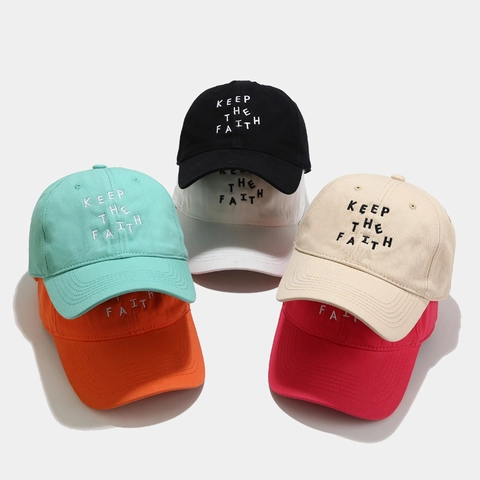 Gorra de Béisbol Bordada Keep The Faith de Algodón Ajustable Sombrero de Sol Casual Deportivo para Hombre Mujer