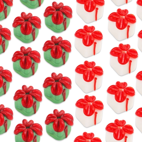 Handgemaakte Lampwork Glazen Kralen Kerstcadeau Doos Vorm Strik Losse Kralen Voor Het Maken Van DIY Sieraden