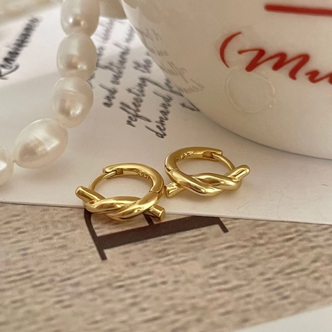 925 Sterling Silber Verdrehte Knoten Creolen Minimalistisch Elegant Ins Stil Ohrringe Für Frauen
