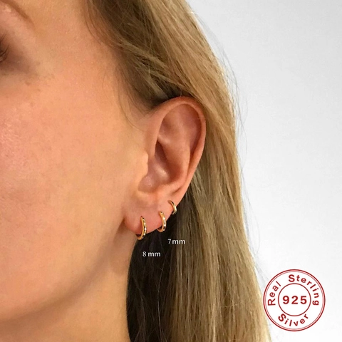 Huggie Hoop Oorbellen 925 Sterling Zilver Geometrisch Witte Zirkoon Ingelegd Rond Minimalistisch Sieraden Voor Dames