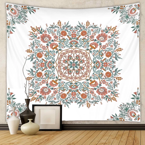 Arazzo Floreale Mandala Appeso A Parete Tessuto Poliestere Bohemien Vintage Decorativo Sfondo Per Camera Da Letto Soggiorno