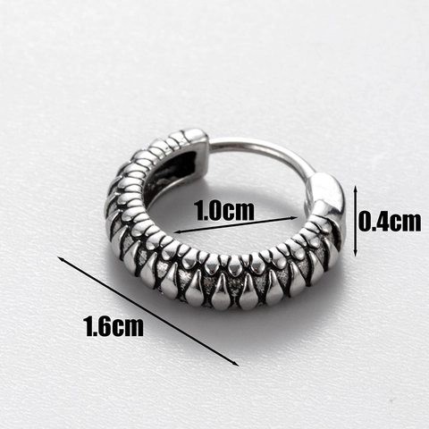 Orecchini A Cerchio In Acciaio Inossidabile Vintage Uomo Punk Geometrico Stella Serpente Ear Buckles Hip Hop Gioielli