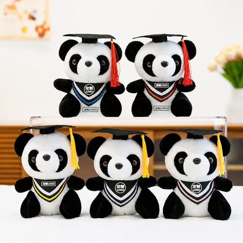 Simpatico Portachiavi in Peluche Panda di Laurea Panda Dottore Con Tocco E Nappina Per Regalo Di Laurea Souvenir