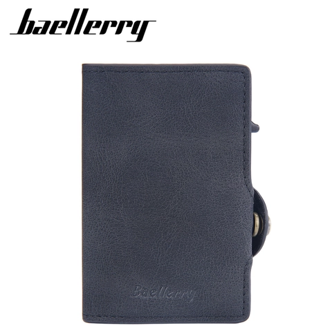 Porta Carte Uomo Blocco RFID Pelle PU Lega Di Alluminio Pop Up Automatico Portafoglio Business Sottile Antifurto