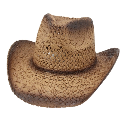 Δυτικό Καπέλο Cowboy Από Άχυρο Διάτρητο Με Εφέ Παλαίωσης Αναπνεύσιμο Με Μεγάλο Γείσο Προστασία Από Τον Ήλιο Vintage Καπέλο Παραλίας
