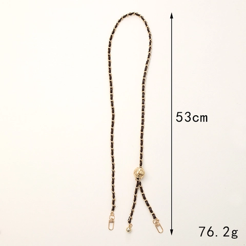 Adjustable Bag Shoulder Strap Replacement Metal Chain Woven PU Leather Crossbody Lanyard Fashion Accessory