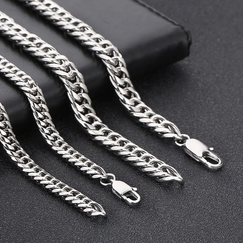 Μινιμαλιστικό Κολιέ Με Αλυσίδα Cuban Link Από Ανοξείδωτο Ατσάλι Unisex Κοσμήματα Streetwear Style