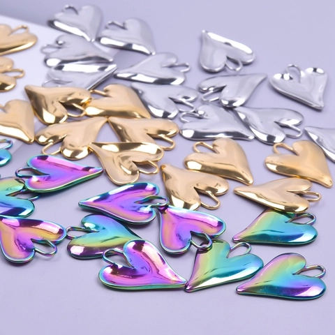 Ciondoli A Cuore In Acciaio Inossidabile Per Creazione Di Gioielli DIY Cuore Cavo Sole Collana Orecchini Oro