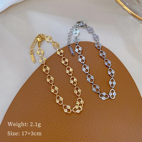 Bracciale A Maglie A Ventaglio Cavo Acciaio Inossidabile Regolabile Catena Naso Di Maiale Gioielli Stile Coreano Vintage Per Donna