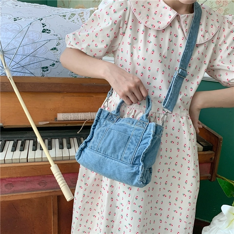 Borsa A Tracolla In Denim Démodé Borsa In Tela Lavata Borsa A Mano Piccola Casual Per Donne Ragazze