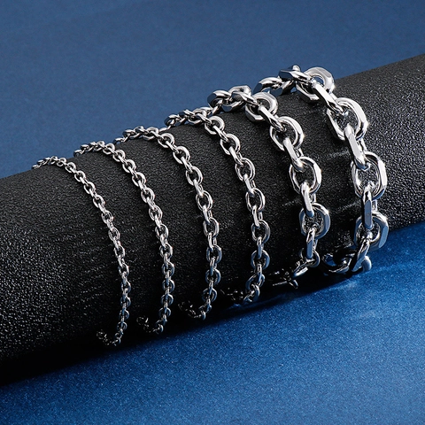 Rollo-Kettenarmband Aus Edelstahl Minimalistischer Hip-Hop-Stil Polierter Metallschmuck Für Damen Und Herren Silberton