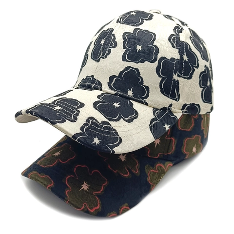Casquette De Baseball À Imprimé Fleuri Jacquard Polyester Protection Solaire Extérieur Décontracté Ajustable Pour Femmes Style Rétro