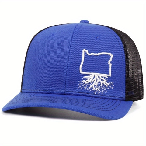 Oregon Roots Bestickte Trucker Hat Vintage American State Map Mesh Baseball Cap Outdoor Atmungsaktiv Verstellbar Für Herren Damen