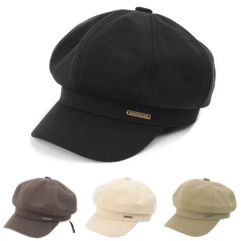 Newsboy Cap Retro Octagonal Hat Woolen Warm Winter Headwear Solid Color Fashion Cabbie Hat For Men And Women