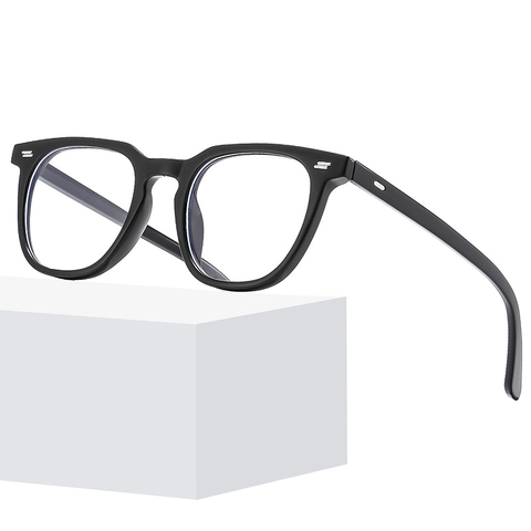 Montatura Per Occhiali Quadrati Anti Luce Blu Per Donna Uomo Vintage Materiale PC Rivetti In Metallo Occhiali Ottici