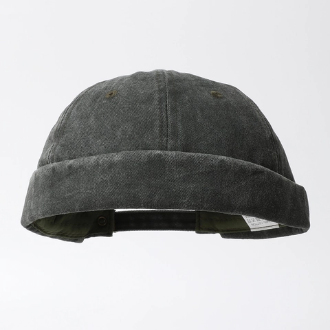Cappello Docker Senza Tesa Cotone Lavato Velluto A Coste Retro Hip-Hop Regolabile Colore Solido Miki Hat Uomo Donna