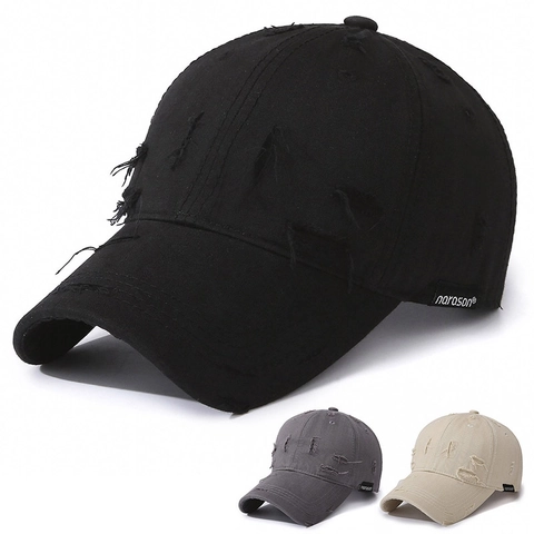 Vintage Distressed Katoenen Baseballpet Gewassen Pet Met Verstelbare Metalen Gesp Voor Outdoor Casual Streetwear Unisex