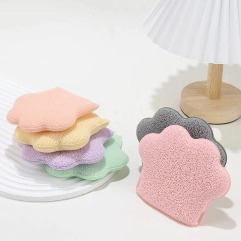 Oversized XL Cat Paw Facial Cleansing Sponge Makeup Remover Deep Cleaning Soft Absorbent Facial Scrubber Daily Skin Care Tool