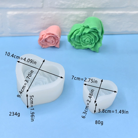 Herz Rose Blume Silikonform Für Seife Kerze Herstellung DIY Handwerk 3D Fondant Kuchen Dekoration Werkzeuge Flexibel