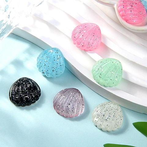 Mini Hars Schelp Cabochons Glitter Flatback DIY Sieraden Maken Telefoonhoesje Decoratie Oceaan Thema Knutselen