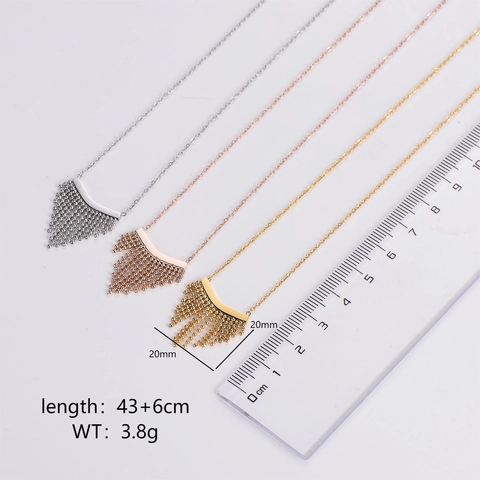 Collana Con Nappine Di Perline A Forma Di Ventaglio Bohemien Acciaio Inossidabile 316L Placcato Girocollo Gioielli Eleganti Da Donna