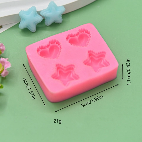 Herz Und Stern Form Silikonform Flexibel DIY Handgemachte Seife Aromatherapie Gips Kuchen Dekorationswerkzeug Rosa