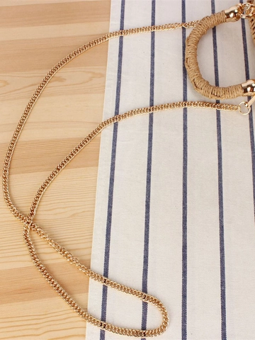 Gewebte Stroh Papierschnur Box Tasche Mit Metallkette Und Drehverschluss Für Damen Strandurlaub Handtasche