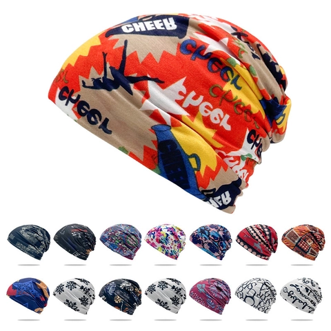 Berretto Beanie Morbido Multifunzionale Scaldacollo Fascia Maglia Poliestere Traspirante Antivento Stampa Floreale Geometrica Sport All Aperto Copricapo Unisex