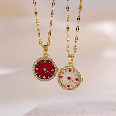 Halskette Mit Zifferblatt Anhänger Kupfer Vergoldet Romantische 520 Zahl Zirkonia Vintage Schmuck Für Damen