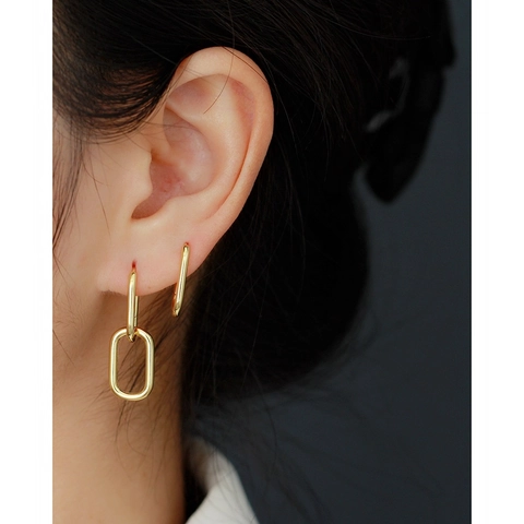 Orecchini A Cerchio Ovali Intrecciati In Argento Sterling S925 Gioielli Geometrici Minimalisti Alla Moda