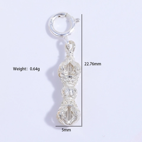 Schmuckverschluss 925 Sterlingsilber Vajra Stößel Verbinder Für Armband Halskette DIY Buddhistisches Spirituelles Accessoire