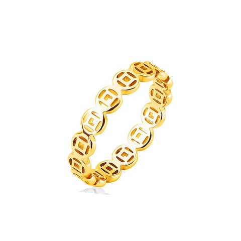Chic Titanium Steel Coin Ring For Men Women Minimalist Hollow Out Ancient Coin Pattern Band Ring Lucky Money Finger Jewelry Gift