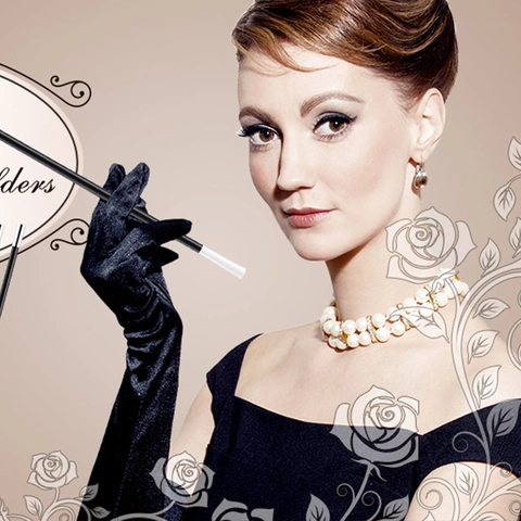 Vintage Accessoires Halskette Künstliche Perlenohrringe Lange Satinhandschuhe Und Zigarettenspitze Für Flapper Party Damen