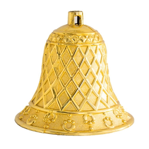Ornements Cloche Noël Plastique Plaquage Maille Grille Finition Métallique Décorations Arbre Fête