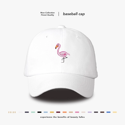Cappello Da Baseball Cotone Lavato Ricamo Fenicottero Traspirante Protezione Solare Esterna Casual Retro Unisex