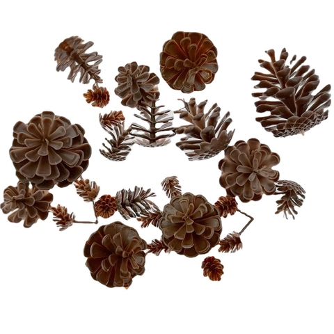 Künstliche Tannenzapfen Kunststoff Weihnachtsdekoration DIY Handwerk Braun Haus Tisch Ornament Pastoralen Stil Zubehör
