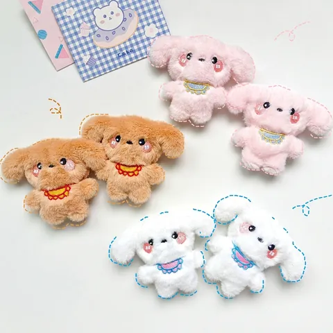 Simpatica Spilla In Peluche A Forma Di Cucciolo Cartone Animato Accessori Fai Da Te Bambola Cane Ricamata Toppa